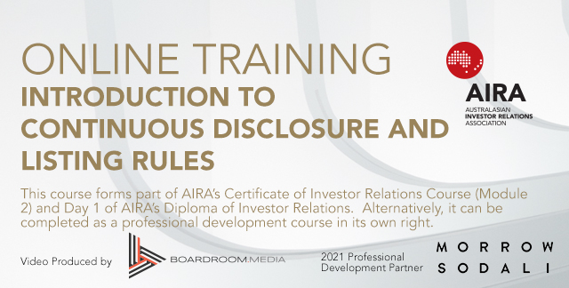 Course 1 | An Introduction to Continuous Disclosure